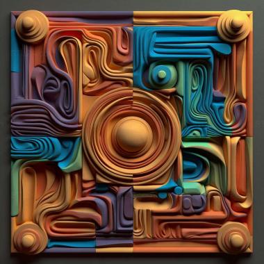 Patterns and decorations colour 3 3d model